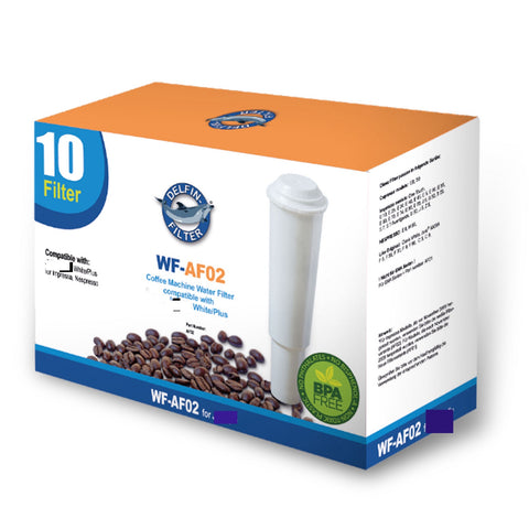10x 60209 Filter Alternative für Jura-Kaffeemaschine mit weißem Filter, AF02 DelfinFilter
