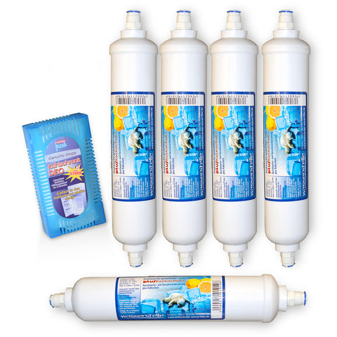 5x Kühlschrankfilter PLUS Kalkschutz +Kühlschrank-DEO