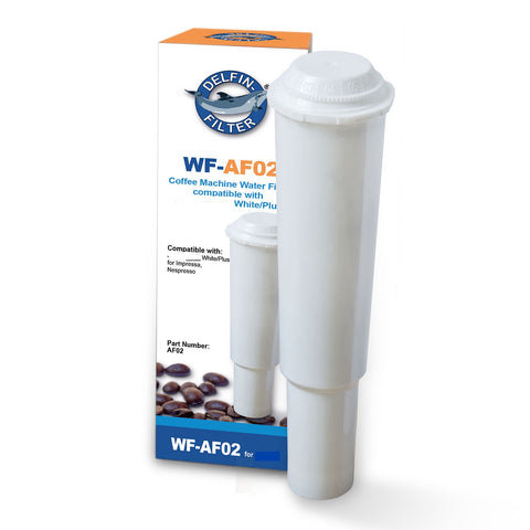 3x AF02 DelfinFilter für Jura-Kaffeemaschine mit weißem Filter 60209 Plus White, gratis EM-Pipes