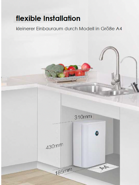 Kompakte 800 GPD Direct Flow Umkehrosmose-Anlage
