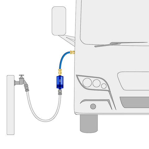 Alb Mobil Nano Camping-Wasserfilter mit Geka-Anschluss (Aluminium Blau)