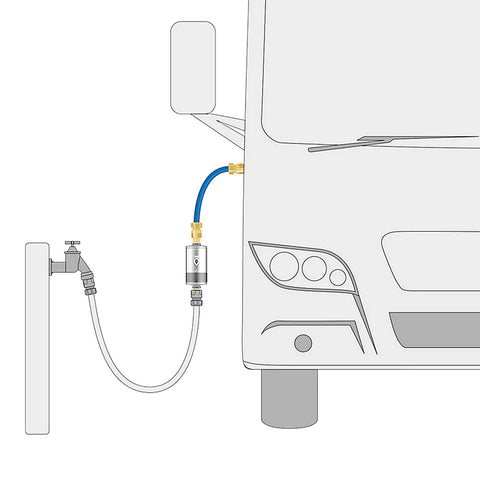 Alb Mobil Nano Camping-Wasserfilter mit Geka-Anschluss (Aluminium Silber)