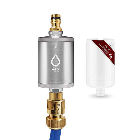 Alb Mobil Nano Camping-Wasserfilter mit Geka-Anschluss (Aluminium Silber)