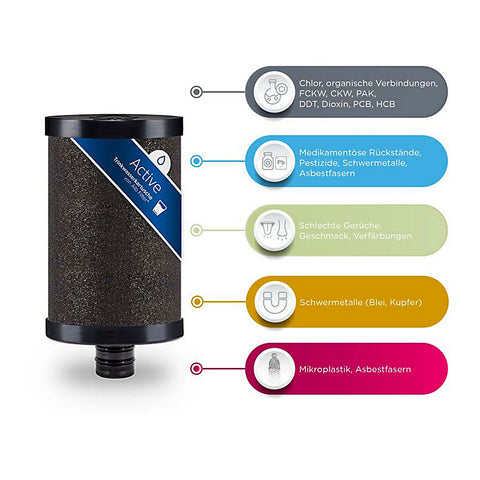 Alb Filter Duo Active Trinkwasserfilter für Wasserhahn (Edelstahl Schwarz)