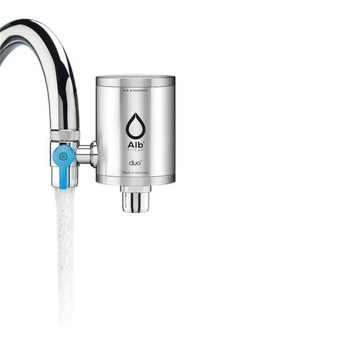 Alb Filter Duo Nano Trinkwasserfilter für Wasserhahn (Edelstahl Schwarz)