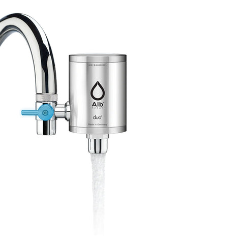 Alb Filter Duo Nano Trinkwasserfilter für Wasserhahn (Edelstahl Schwarz)
