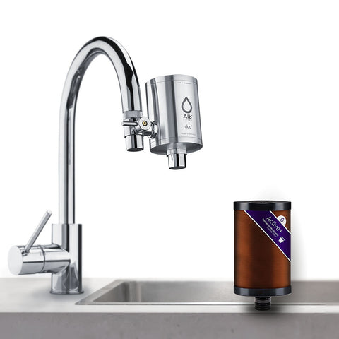 Alb Filter Duo Active Plus+ drinking water filter for tap (natural stainless steel)