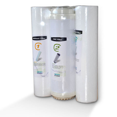 3-pack filter set reverse osmosis film PP5, GAC, PP1