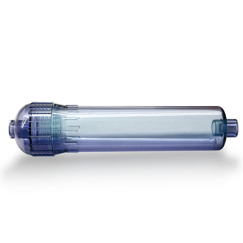 Empty cartridge 2.5" (transparent) Inline, 1/4 inch IG, fillable with various media