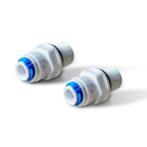 2 self-sealing adapters refrigerator filter AG1/4"x1/4" hose with clip