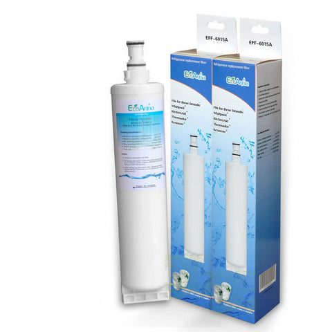 2x ECOPURE EFF-6015A, compatible with Whirlpool 4396510 refrigerator water filter
