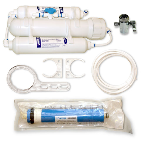3 Stufen Umkehrosmosefilter 75 GPD für Aquarium, small mit Spülventil