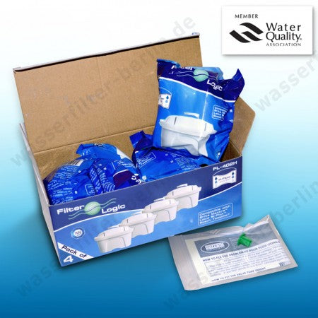 4er Paket FilterLogic FL402H, Brita Maxtra kompatibel
