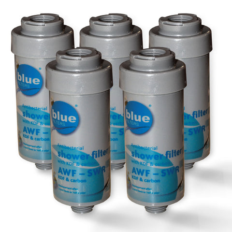 5x shower filter Bluefilter, water filter for the benefit of your skin