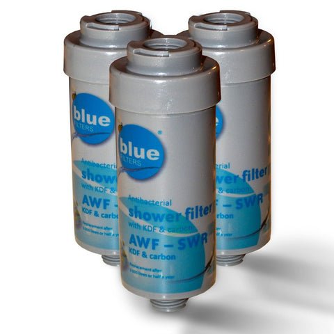 3x shower filter Bluefilter, water filter for the benefit of your skin