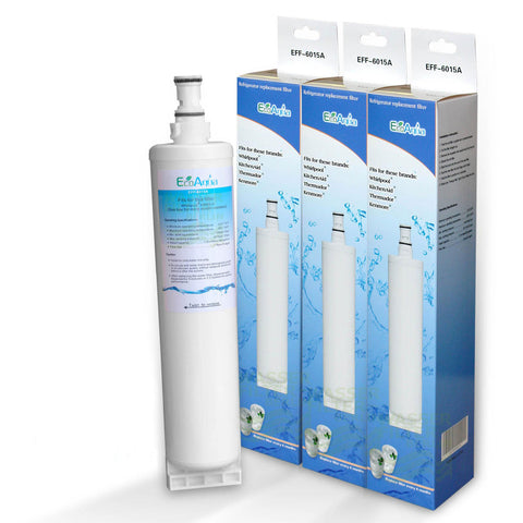3x ECOPURE EFF-6015A, komp. Whirlpool 4396510 Kühlschrankwasserfilter