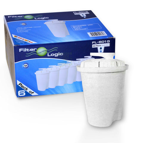 6-piece water filter set "FilterLogic FL601G" alternative for Brita Classic