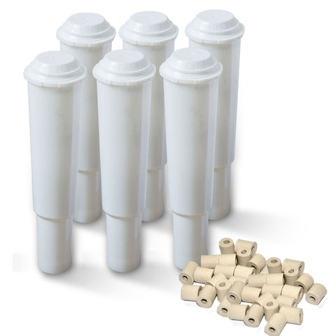 6x AF02 DelfinFilter für Jura-Kaffeemaschine mit weißem Filter 60209 Plus White gratis EM-Pipes