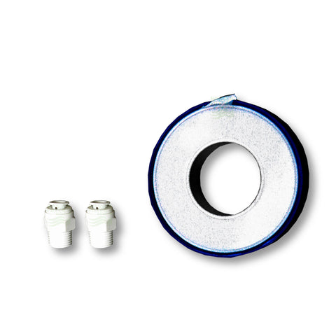 Pair of adapters for refrigerator filters, 1 sealing tape, 1 information leaflet