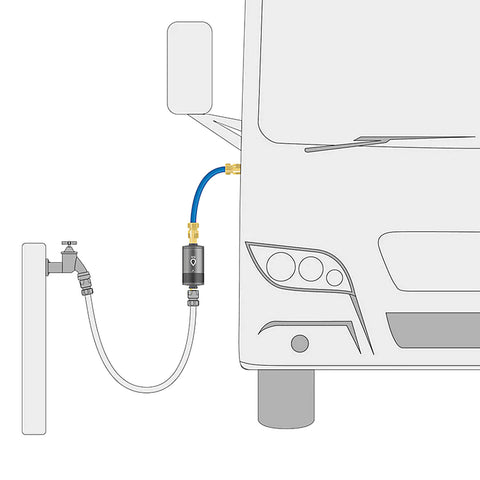 Alb Mobil Nano Camping-Wasserfilter mit Geka-Anschluss (Aluminium Titan)