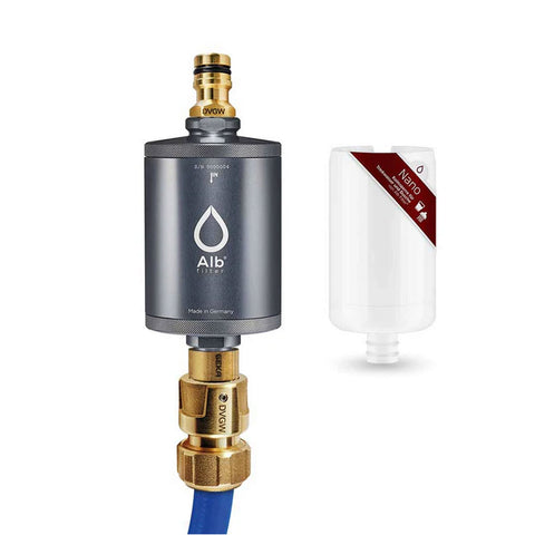 Alb Mobil Nano Camping-Wasserfilter mit Geka-Anschluss (Aluminium Titan)