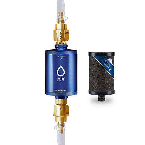 Alb Travel Active camping water filter, aluminum blue, Geka connection