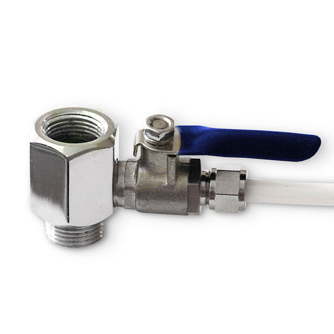 3/8 inch water connection with 1/4" shut-off valve for SBS refrigerator, reverse osmosis