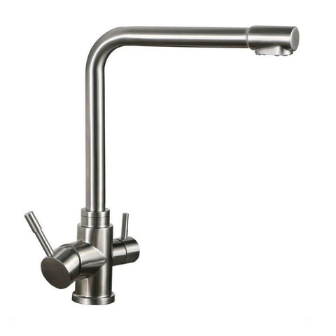 Aquamarine Grazia, designer 3-way faucet, solid stainless steel