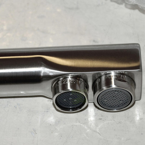 Designer three-way faucet Verona, stainless steel look