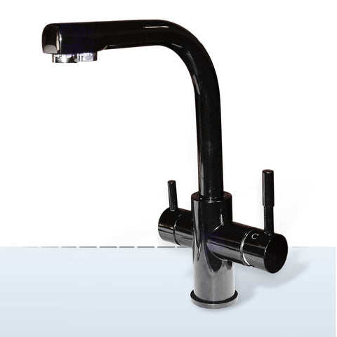 Designer three-way faucet Verona, 3-way faucet Black Bright