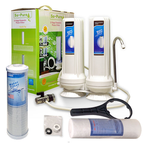 Countertop water filter system of two, "SoPure"