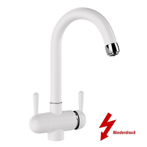 Three-way faucet Ganimed C White (for low pressure)