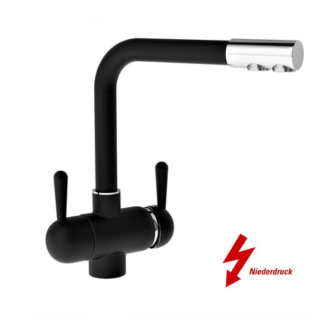 Three-way faucet Ganimed L Black (for low pressure)