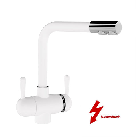 Three-way faucet Ganimed L White (for low pressure)