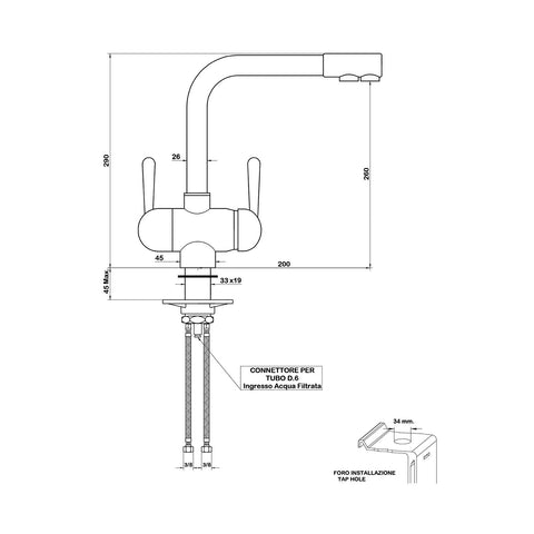 Three-way faucet Ganimed L White (for low pressure)