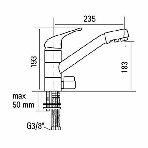 Siena three-way faucet (for low pressure)