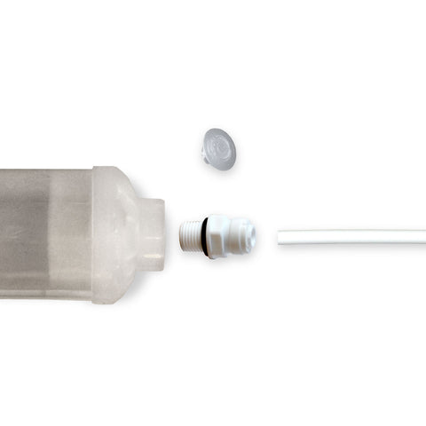 DualStage refrigerator filter with limescale protection from Wasserstelle for side by side refrigerator