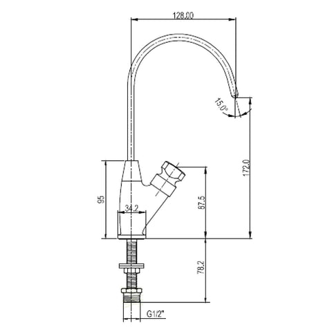 STAINLESS STEEL faucet Rimini brushed, with ceramic valve