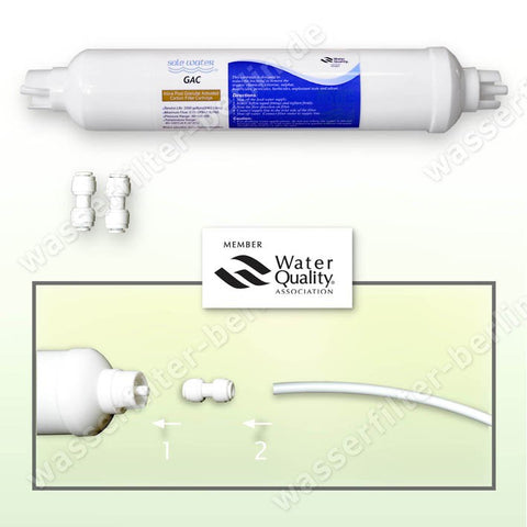 Inline Carbon Filter GAC, alternative for DD-7098 refrigerator filter for side by side refrigerators from Daewoo