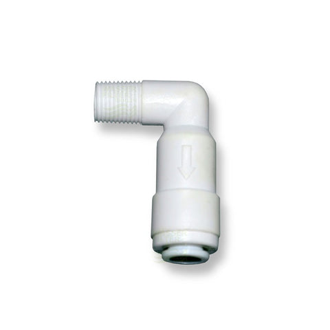 Quick connector, angle 6.4mm (1/8"AG x1/4"hose) with check valve