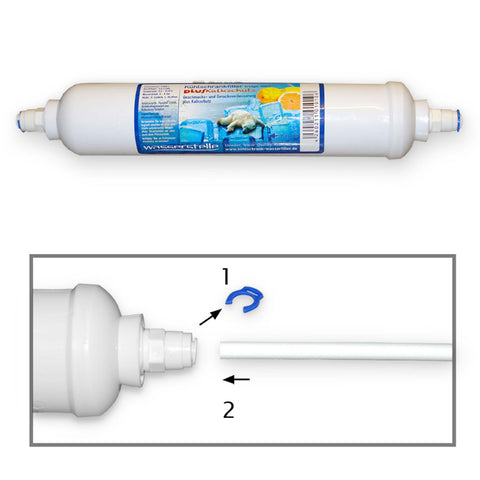 1 piece - The refrigerator filter PLUS limescale protection from Wasserstelle for side by side refrigerator