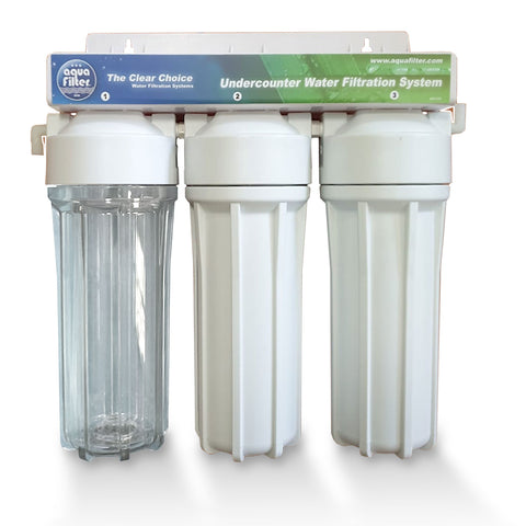 Untertisch Dreiergehäuse-Komplettset 25,4cm/10", Wasserfilter Gehäuse