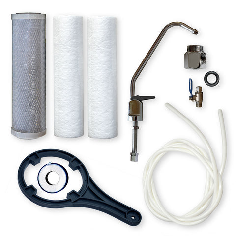 Untertisch Dreiergehäuse-Komplettset 25,4cm/10", Wasserfilter Gehäuse