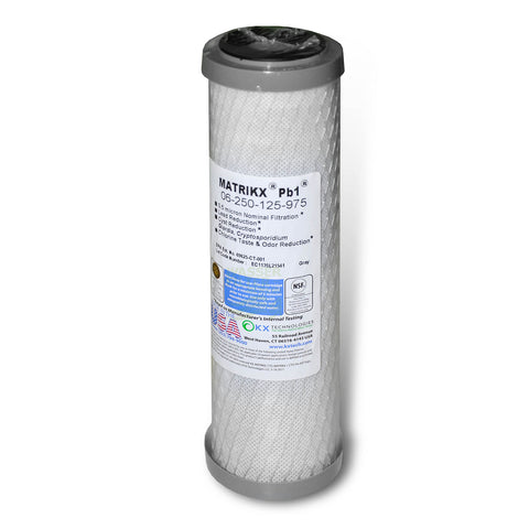MFP activated carbon block CTO, 10"x2.5", NSF certified. 5 microns