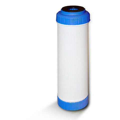 Empty cartridge 10" (blue-white) water filter, fillable with various resins