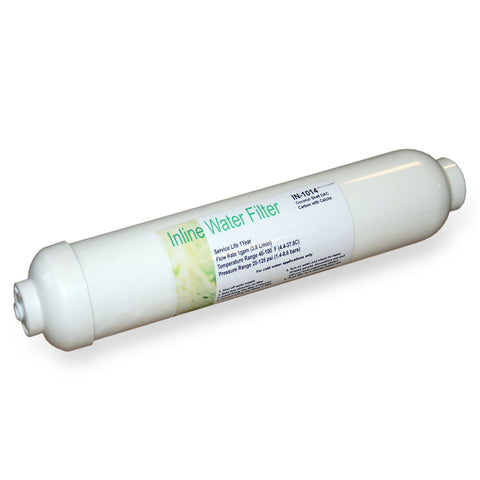 external refrigerator filter, coconut carbon with calcite, click with retaining clips