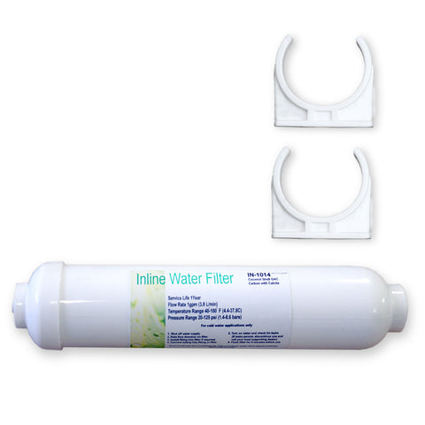 external refrigerator filter, coconut carbon with calcite, click with retaining clips