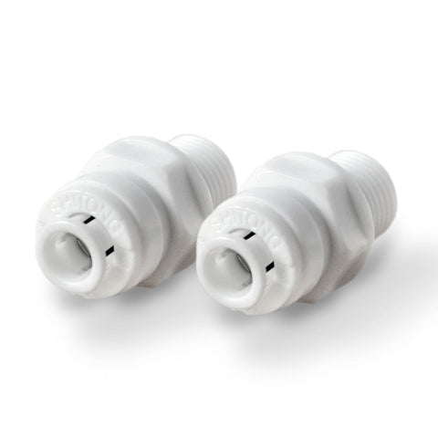 self-sealing adapter pair for refrigerator filters, quick-release fasteners