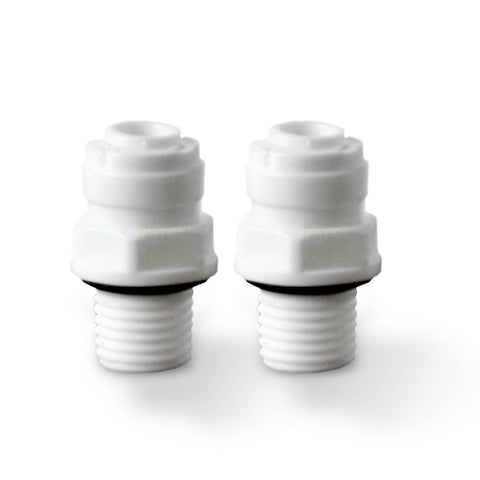 self-sealing adapter pair for refrigerator filters, quick-release fasteners
